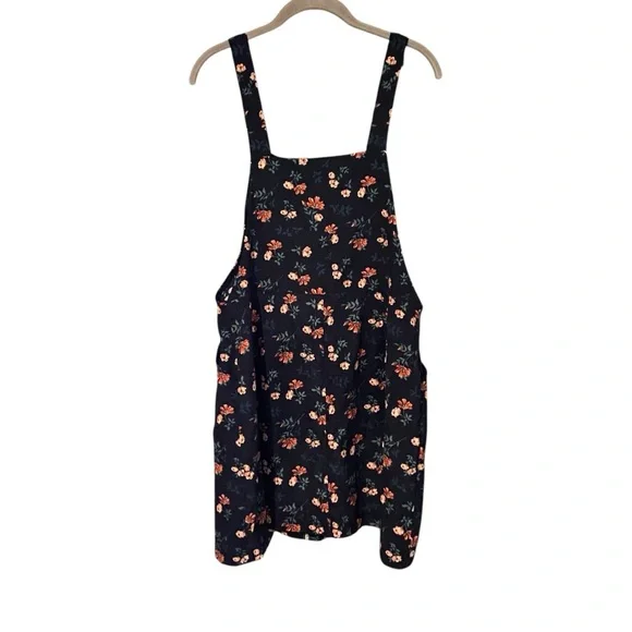 5/$25 Floral Zip Front Pinafore Mini Dress Cottagecore Y2K Soft Girl XL - Picture 4 of 6